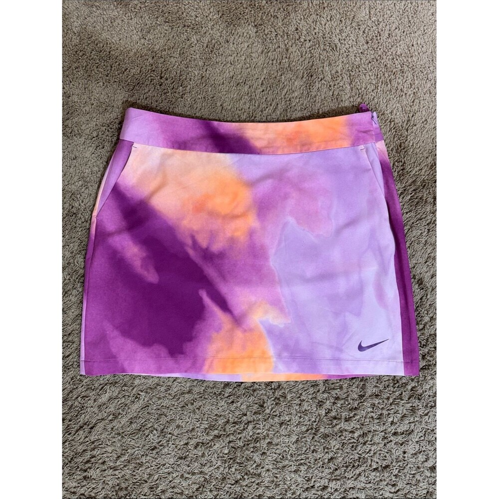 Nike Golf Women's Tie-Dye Athletic Skirt Purple Orange size 10 Pickleball Tennis